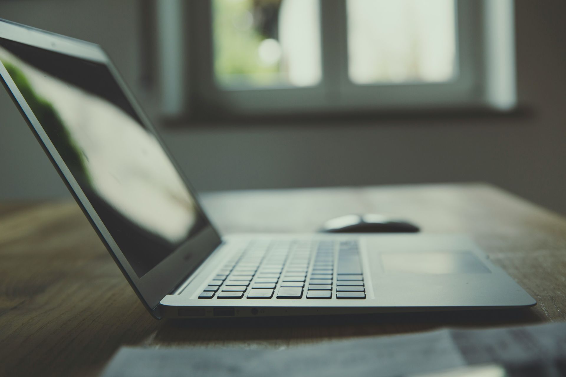 Laptop on desk